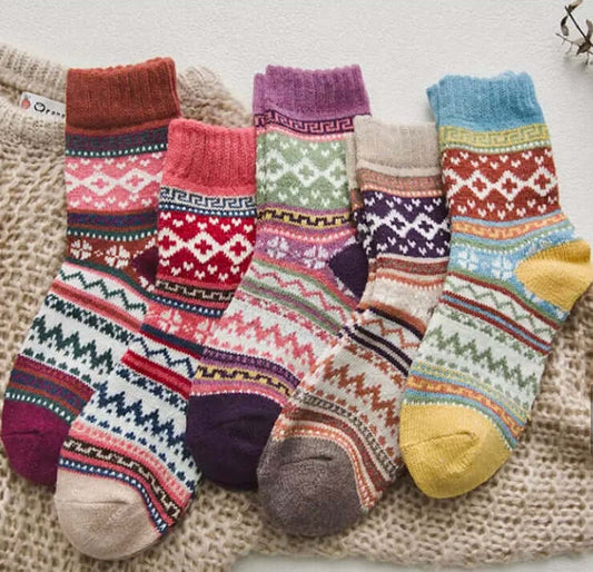Nordic Style Funky Winter Woolies 290g (medium)5 pairs (A) Size 3-8 UK
