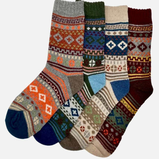 Funky Thermal Socks (B) (large) 4 pairs Size 5 1/2-11 UK