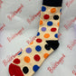 5 Pairs' Funky colours Polka Dot Pattern Combed Cotton Socks