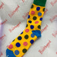 5 Pairs' Funky colours Polka Dot Pattern Combed Cotton Socks