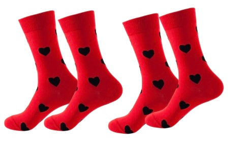2 Pairs Hearts Ladies Cotton Socks UK SIZE 5 -10