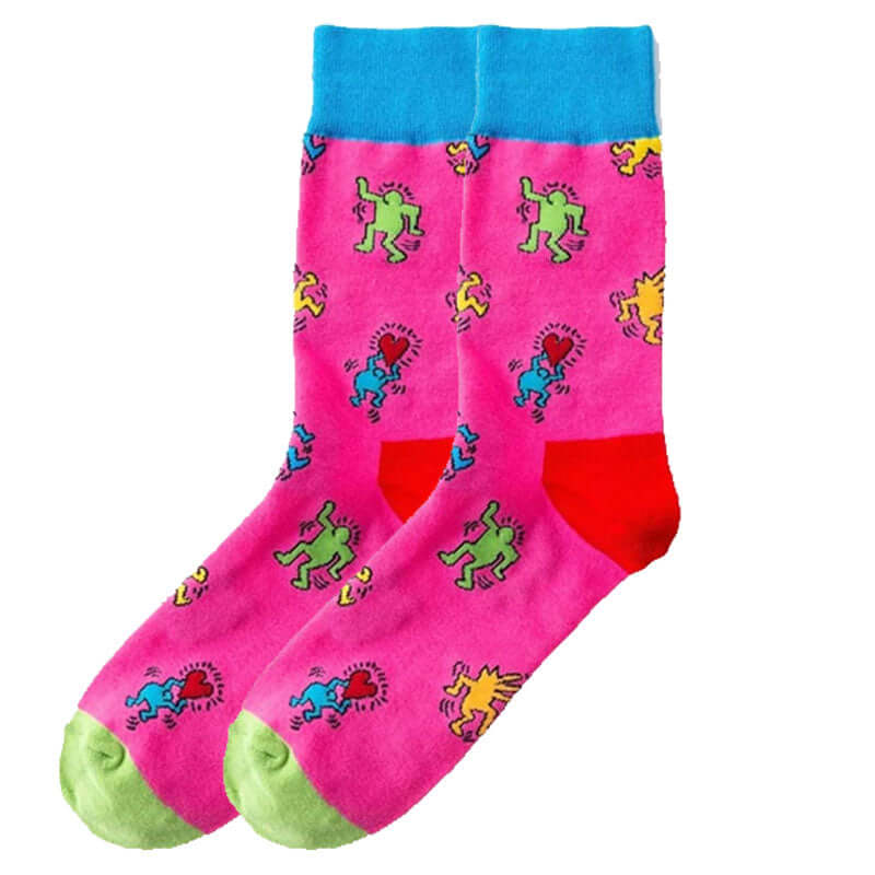 Fun pink character socks for woment
